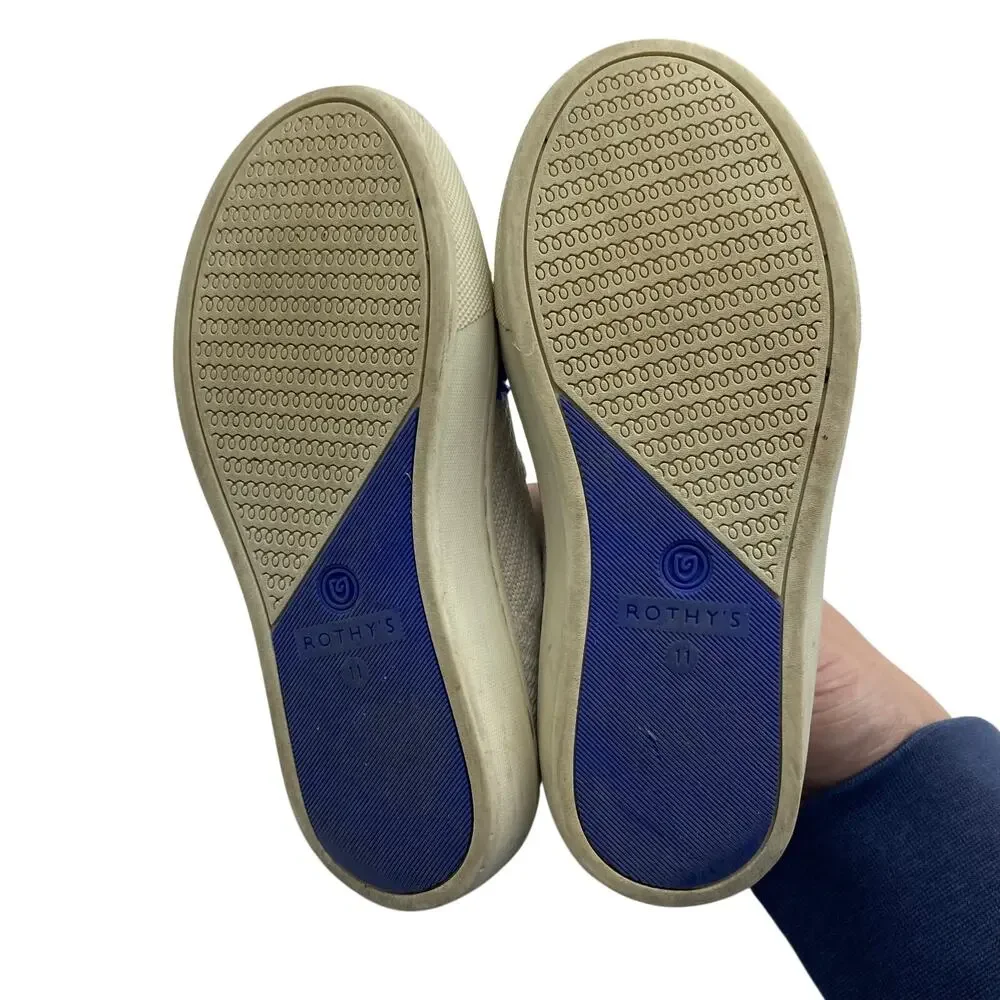 Rothy's Terry Swirl Rainbow Slip-On White Multicolor Sneakers Comfort Kids 11